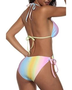 Two Piece Halter Padded Top Tie Side Bottom Bikini Bathing Suit 2 Piece Bikini Sets-Color Stripes -Bikini Beach Shop 41zR8SbsOoL 129680a0 93eb 42d5 8957 2632ff3b696e