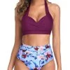 Maximum Support Bikini Top Women's Bikini Swimsuits-Purple Floral