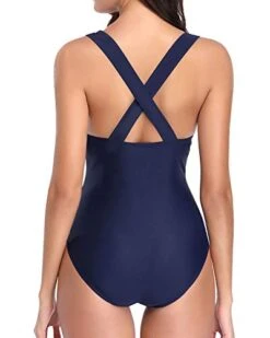 Alluring Deep V Neck Bathing Suit Monokini One Piece Swimsuits-Navy Blue -Bikini Beach Shop 41zm gSC47L 87d27da2 1b4e 4420 aab0 28365e225434