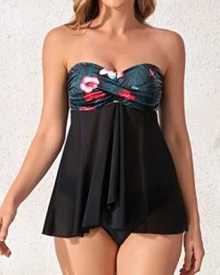 Stylish Two Piece Swimwear Halter Bandeau Flyaway Tankini For Women -Bikini Beach Shop 41zoam CN9L