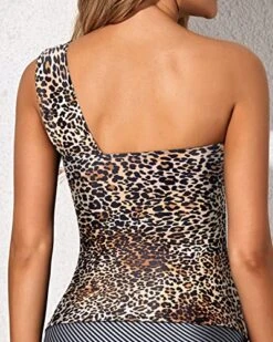 Tummy Control One Shoulder Swimsuit Top Removable Pads Tankini Top-Leopard -Bikini Beach Shop 511n9EGTT6L 6456b40a c870 4639 b7b1 08dc620dbe2e