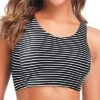 Racerback High Neck Swim Crop Top Women's Padded Bikini Bathing Suits Top