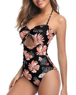 Stylish Cutout Retro High Waist Swimsuits-Black Orange Floral -Bikini Beach Shop 519TqTqNCMS da3613b5 ef6c 441c bd77 0ac598af47b4