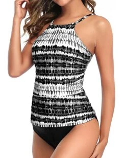 Versatile High Neck Two Piece Tankini Swimsuit-Black And White Tribal 6 Versatile High Neck Two Piece Tankini Swimsuit-Black And White Tribal -Bikini Beach Shop 51B1JaBWApL ec4d4031 3e30 4caf 9dba 5f79ac8d6c6e
