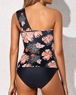 Chubby Girls & Young Moms Two Piece Tankini Bathing Suits For Women-Black Orange Floral -Bikini Beach Shop 51C E7325KL 02efa364 e0f1 4a62 a025 097ef114ff05