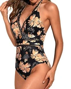 Women Halter Plunge V Neck One Piece Swimsuits Sexy MeshMonokini -Bikini Beach Shop 51FhTl4gZVL