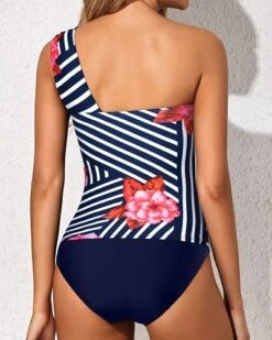 Tankini Bathing Suits For Women One Shoulder Swim Top And Shorts Swimsuits-Blue Floral -Bikini Beach Shop 51GPzfJq3cS 359f0dfa 7a4f 442d 80ef 64ab501c4b45
