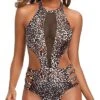 Glamorous Backless Cutout Monokini Swimwear For Women-Leopard