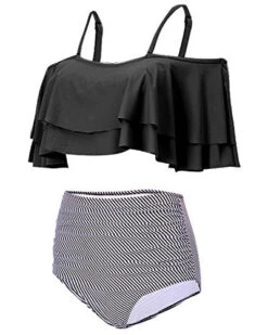 Flattering Two Piece Swimsuit For Women High Waisted Bikini Bottoms-Black Stripe -Bikini Beach Shop 51PKyn7L71L 9b5d3593 b852 4146 a6b0 65c1d990fe52