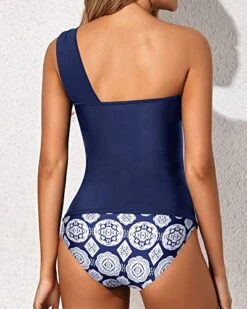 Women's Two Piece Tankini One Shoulder Swim Top Shorts Swimsuits-Navy Blue Tribal -Bikini Beach Shop 51PQWqUPS L cbb5bc50 c02f 4650 8906 e97e71e7ec53