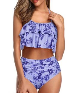 Flattering Two Piece Swimsuit For Summer Vacation-Blue Tie Dye 6 Flattering Two Piece Swimsuit For Summer Vacation-Blue Tie Dye -Bikini Beach Shop 51Pbi2NwksL