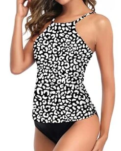 Attention-Grabbing High Neck 2 Piece Tankini Swimsuits For Women-Black And Leopard -Bikini Beach Shop 51PfdvmsdlL 2d91d756 3197 479a 937c b82a4c9cae03