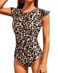 Women's Short Sleeve Rash Guard High Neck And Zipper-Leopard 7 Women's Short Sleeve Rash Guard High Neck And Zipper-Leopard -Bikini Beach Shop 51Qd5HSmmPL e5bcc428 020d 46bb a704 8460ffdb7d81