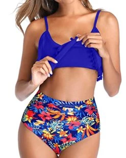 High Waisted Bikini Ruffle Swimsuit Bottoms Ruched High Rise Bottom-Royal Blue Floral -Bikini Beach Shop 51Xrx3HRHML 3ecd6ee1 862a 46d1 90db 78ad72c9f24b