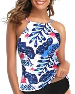 Women's Tummy Control Tankini Top High NeckRuched Swim Top -Bikini Beach Shop 51 t9v8tPDL