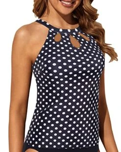 Flattering Halter Bathing Suit Top High Neck Tankini Top-Black Dot 6 Flattering Halter Bathing Suit Top High Neck Tankini Top-Black Dot -Bikini Beach Shop 51bOkvtnJ7L a5355617 3491 426f beb9 fac65ec95f13
