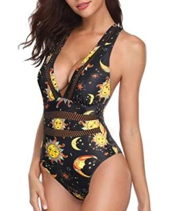Stunning See-Through One Piece Swimsuits Bathing Suit-Black Sun And Moon -Bikini Beach Shop 51bWzqs8KNL