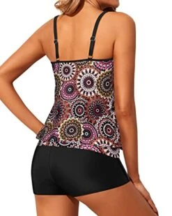 Women Ruched Scoop Neck Design Blouson Tankini Swimsuits-Brown Print -Bikini Beach Shop 51boXV68NgL d579a1ba 5607 4b73 b267 50dd693fb8c8