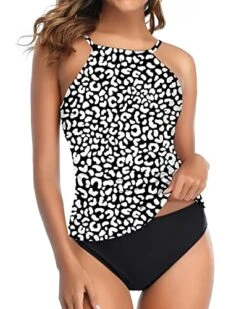 Attention-Grabbing High Neck 2 Piece Tankini Swimsuits For Women-Black And Leopard -Bikini Beach Shop 51diB V0dgL 0d0b7efc 0d2a 449c abfb ea42265c69f1