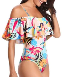 Women's One Piece Swimsuit Vintage Off Shoulder Ruffled Bathing Suits -Bikini Beach Shop 51fbdaIC8jL