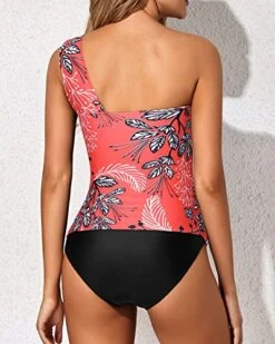 Women's 2 Piece Tankini One Shoulder Top & Flattering Shorts-Red Floral -Bikini Beach Shop 51i1iLIZ0QL 6fcb78a5 7f1d 4b5f b92e a4e127db5309