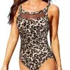 Slimming Mesh One Piece Swimsuits For A Flattering Look-Leopard
