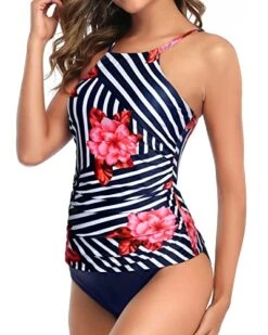 Modest Full Coverage Two Piece Tankini Swimsuit-Blue Floral -Bikini Beach Shop 51oBkhYFPML 83895e48 6db8 427c 9ce9 7004a3d998cb