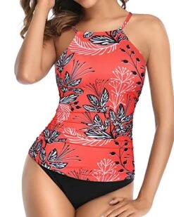 Padded Push Up Tummy Slimming 2 Piece Tankini Swimsuits For Women-Red Floral -Bikini Beach Shop 51qBx9T9m9L 6fc30539 c969 4163 9581 e58e0ad08b59