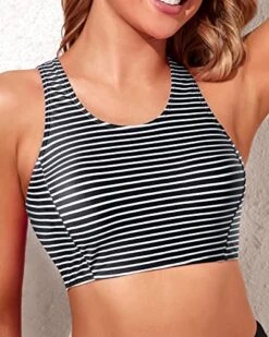 Racerback High Neck Swim Crop Top Women's Padded Bikini Bathing Suits Top 7 Racerback High Neck Swim Crop Top Women's Padded Bikini Bathing Suits Top -Bikini Beach Shop 51qDeimrL7L